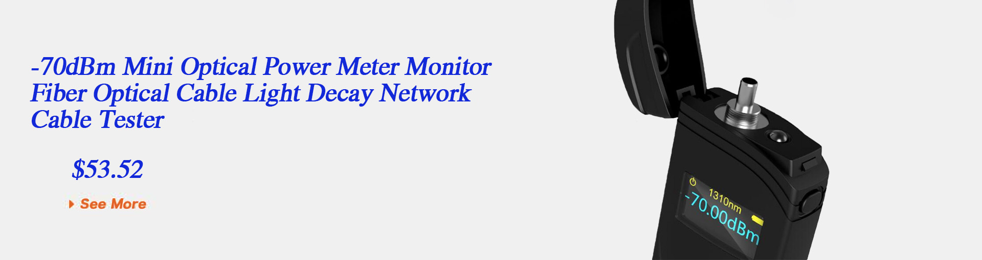 -70dBm Mini Optical Power Meter Monitor Fiber Optical Cable Light Decay Network Cable Tester