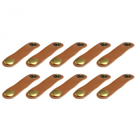 10 PCS Data Cable Storage Leather Buckle Cable Management Belt PU Leather Winder