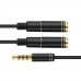 3.5mm Male to 2 Femal Audio Stereo Splitter Cable Headphone Cable for Music Sharing