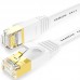  1~10M CAT7 STP 10Gbps White Flat RJ45 Ethernet Patch Cable Networking LAN Cable
